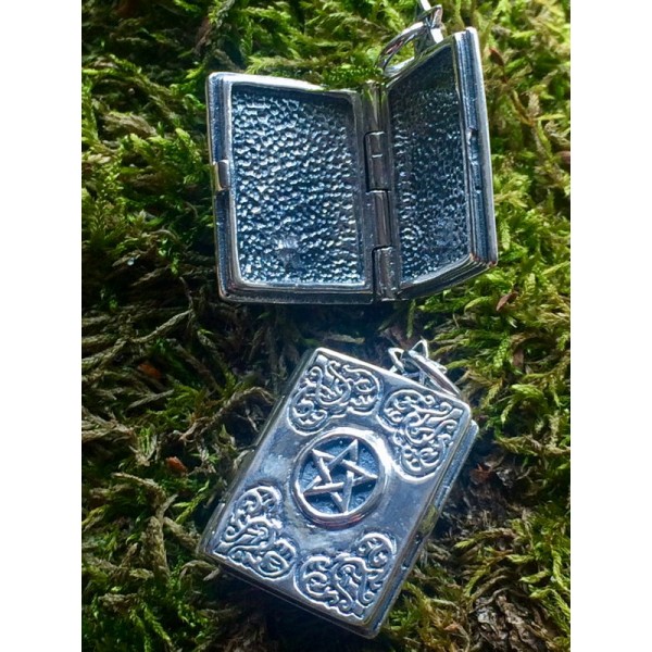 Pendant Silver Master Grimoire Pentagram Book Of Shadows 